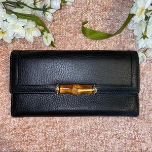 🤍Authentic Gucci Bamboo Continental Leather Walle